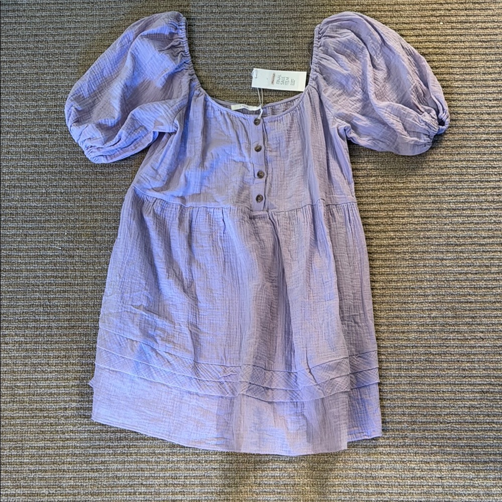 Lush Lilac Buttoned Top